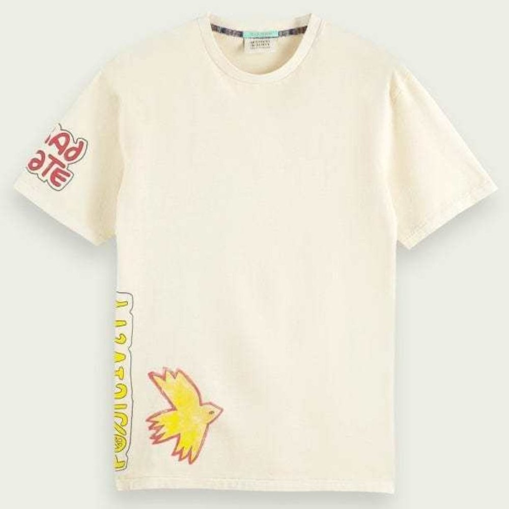 [Medium] Scotch & Soda Washed Artwork Tee (Off White) 171698
